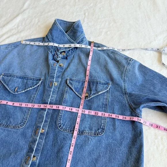 Khaite Birdie Oversized Button-Down Denim Relaxed Shirt M - Picture 7 of 13